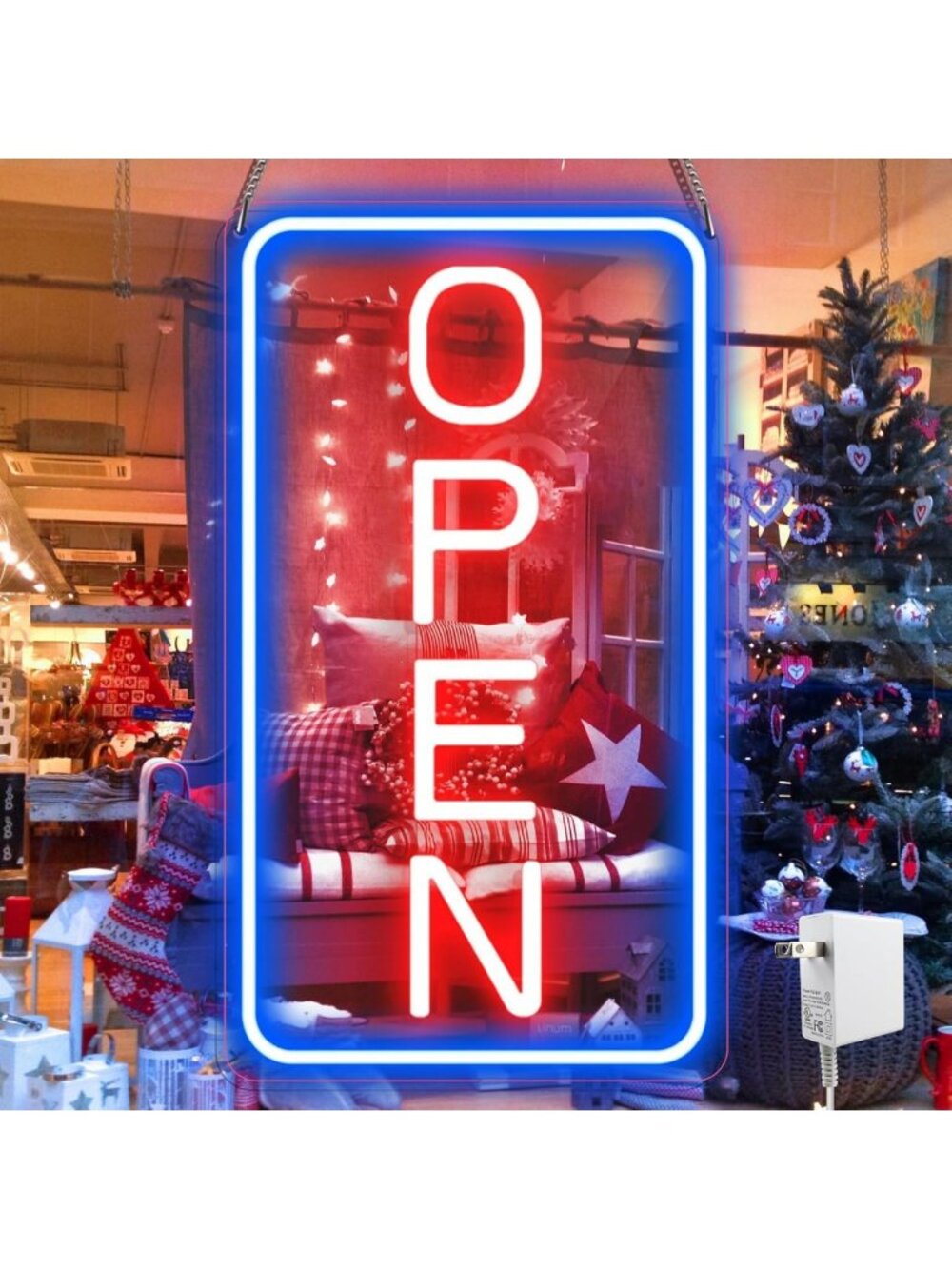 Ultra Bright 12V Neon Open Sign - LED Light Up Sign for Stores & Restaurants